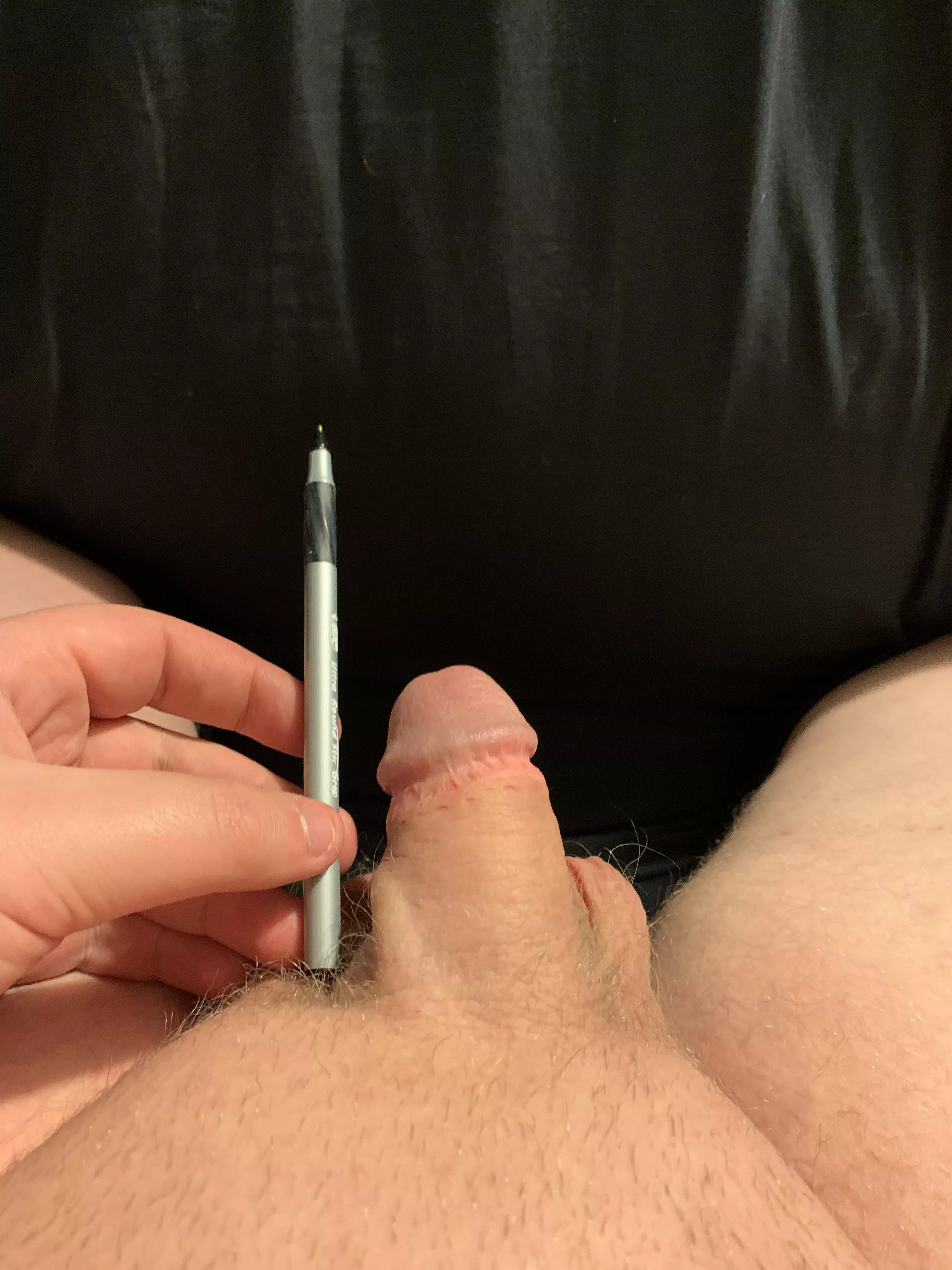 [18] semi hard micro dick next to a pen posted by Ok-Peace-8472