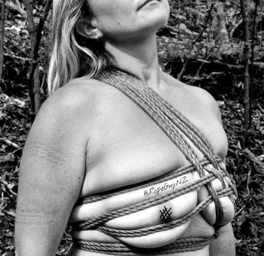 1st tie in the bush with Ropeguynz by mysteryjayne