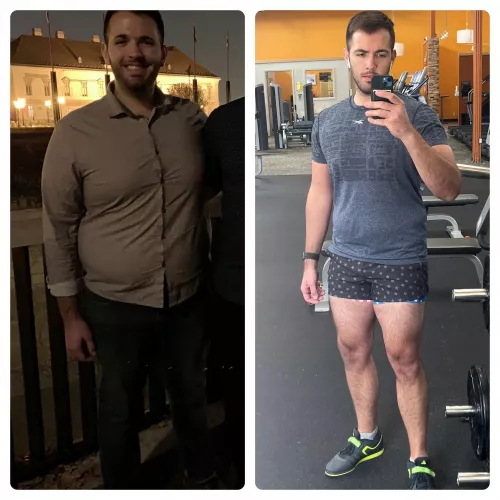 2019-2022. Lost 80 lbs of fat, gained 20 lbs of muscle. Still got work to do, but I’m proud of my progress! Keep after it bros. by themarsbehr