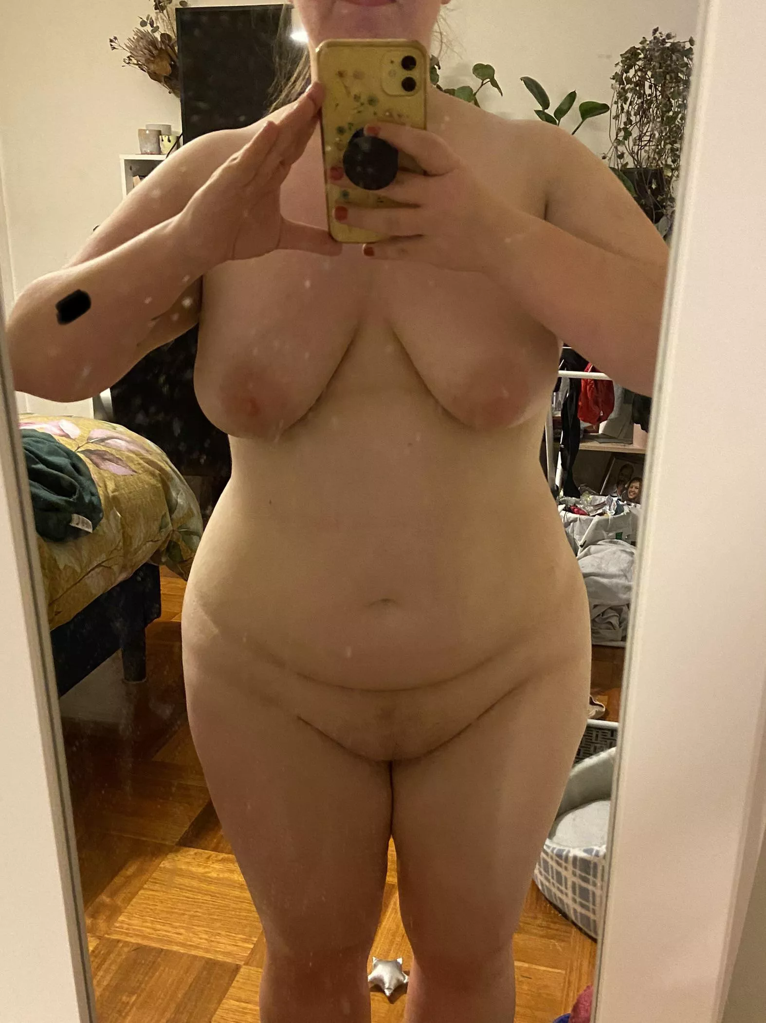 26f, 75kgs, 5ft2- yet another post-shower pic… does anyone have tips on how to clean my mirror? posted by cann26