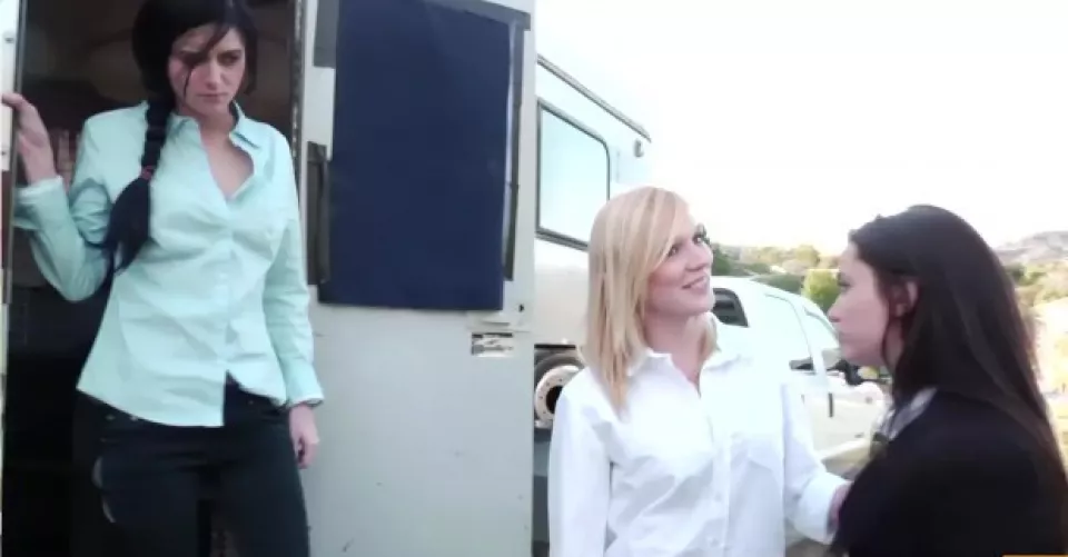 3 Hot Babes Learns art of Sex at Lesbian Riding School by ixxxhub