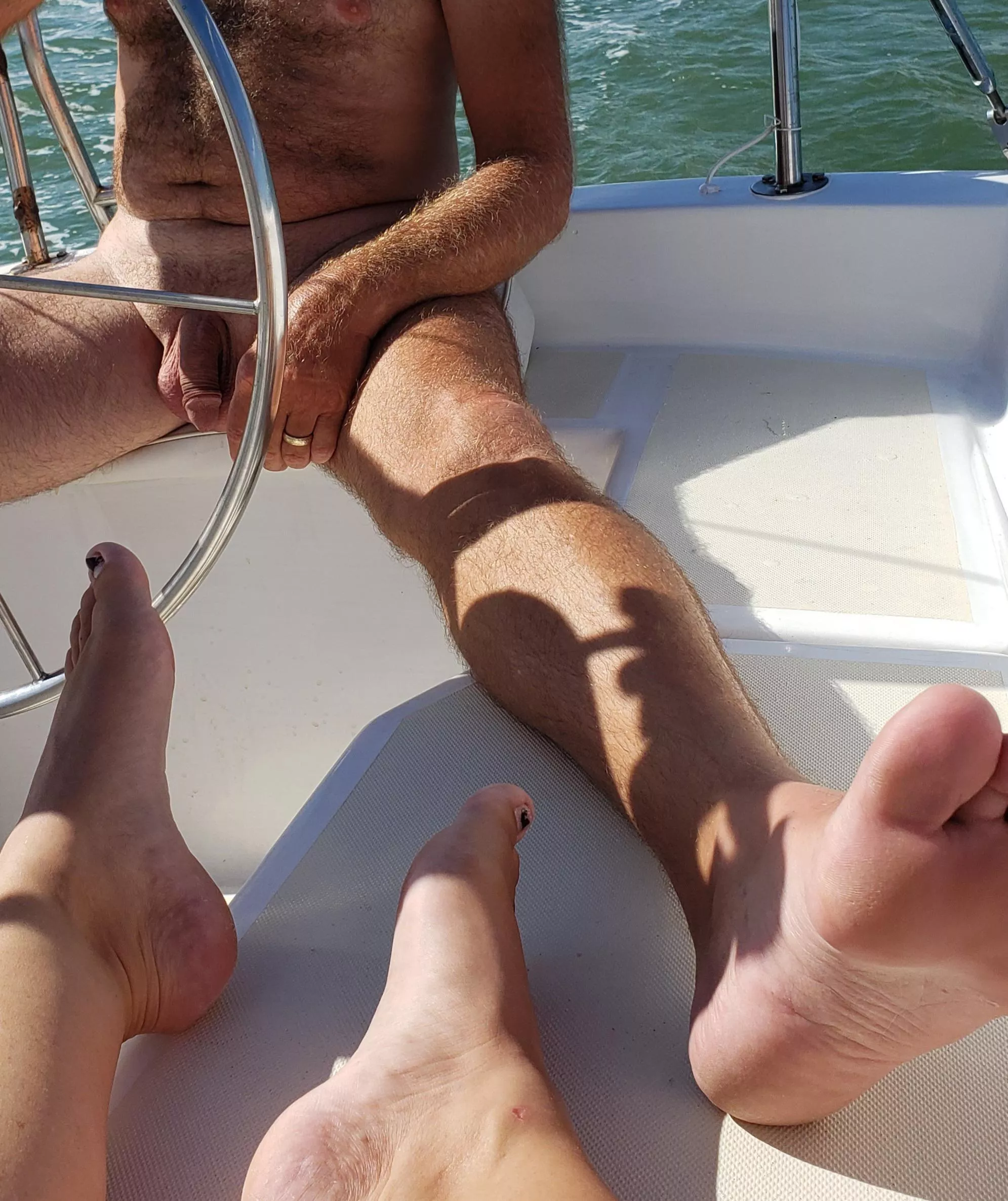 [52] Dad bod is creeping up on me but I don't care. I'm the captain and naked is the uniform of the day. 😊 posted by corpushunter