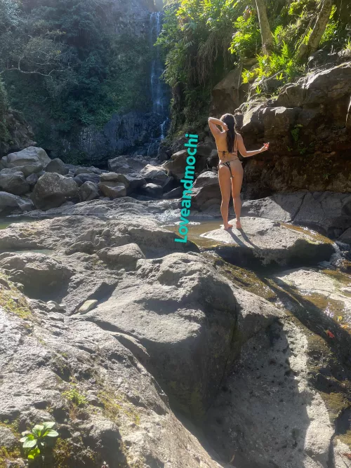 5’2 in [f]ront of an 80’ waterfall. by loveandmochi