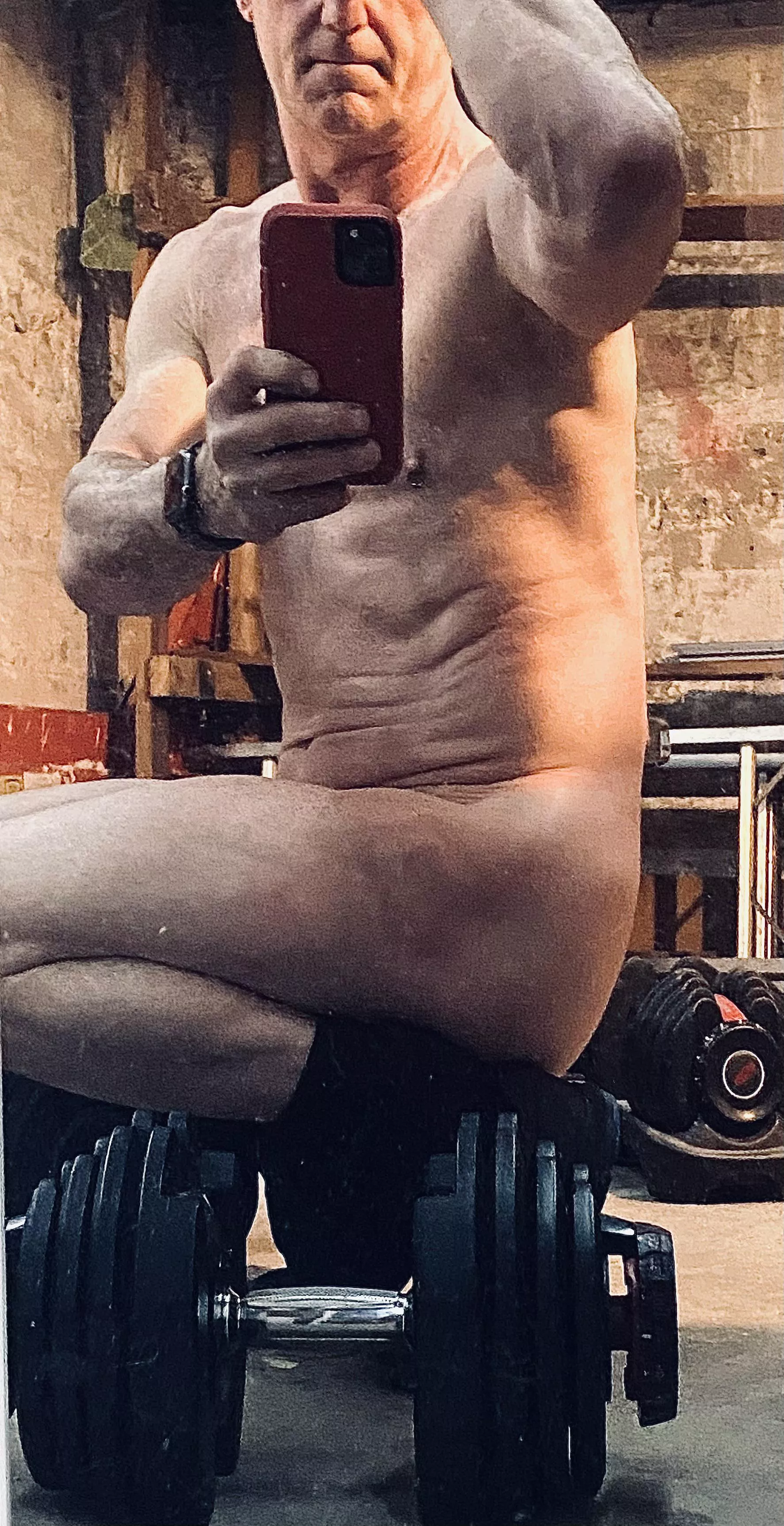 55[m] Just a quick pic from my dungeon gym this morning posted by Chogidog