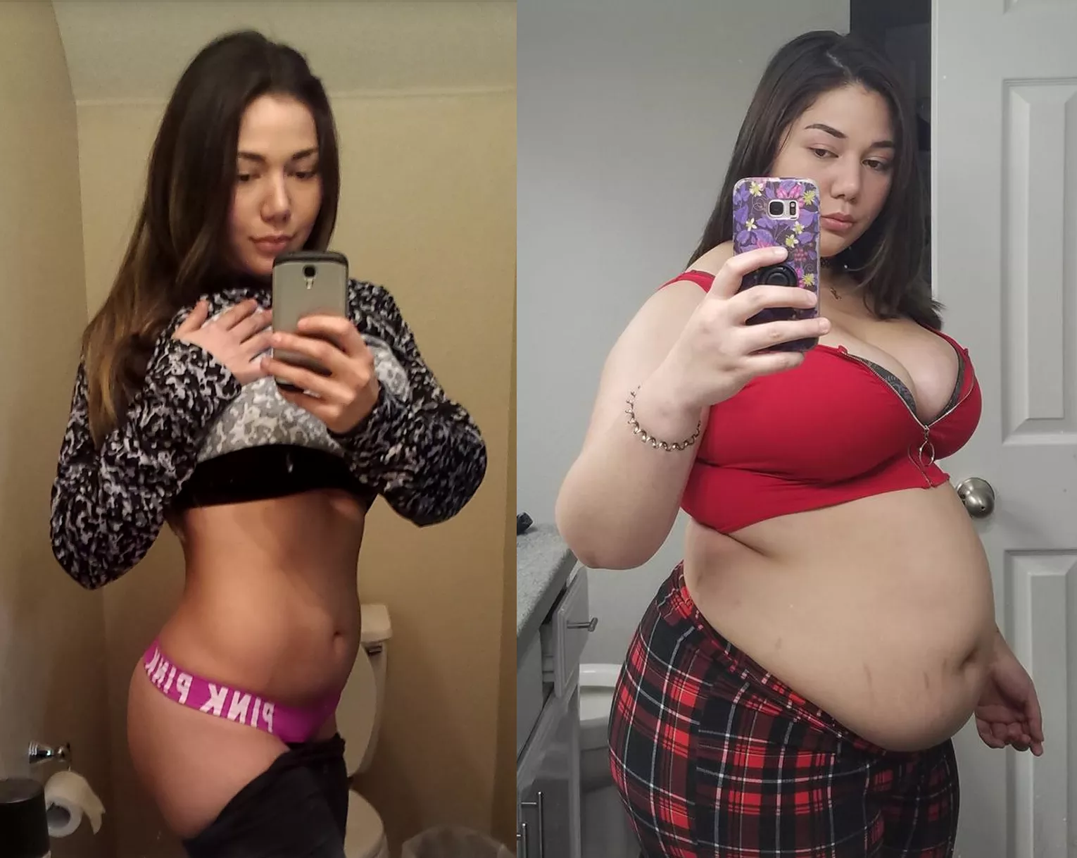 70+ pounds. i was working on my abs in the before pic. posted by CouchQueenie