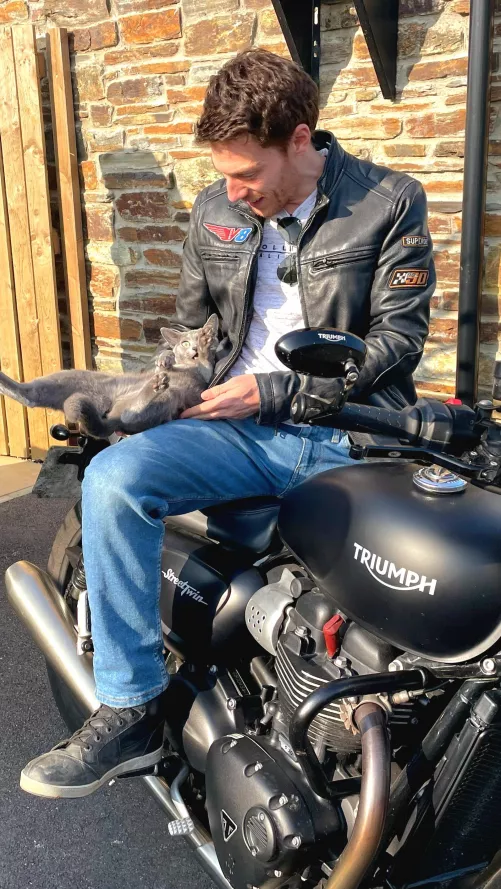 A bike, boy and his cat 😊. by AndrewCorvano