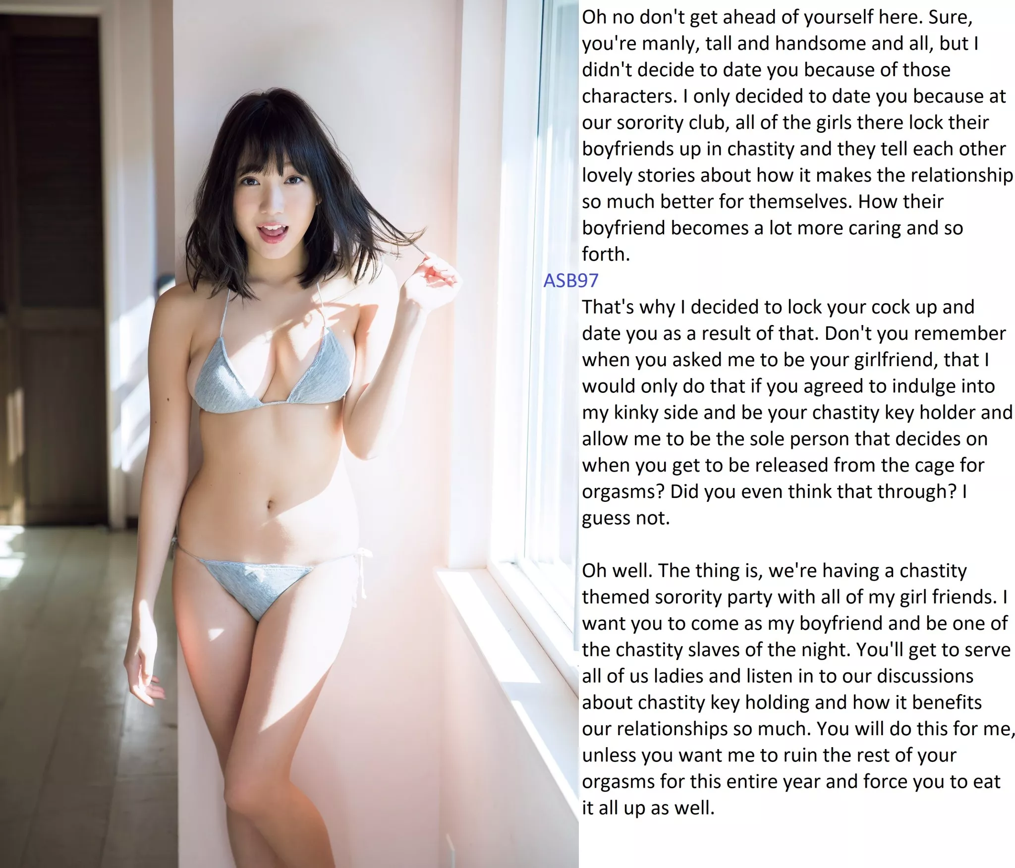 A chastity slave at a sorority party posted by youngasianguy1