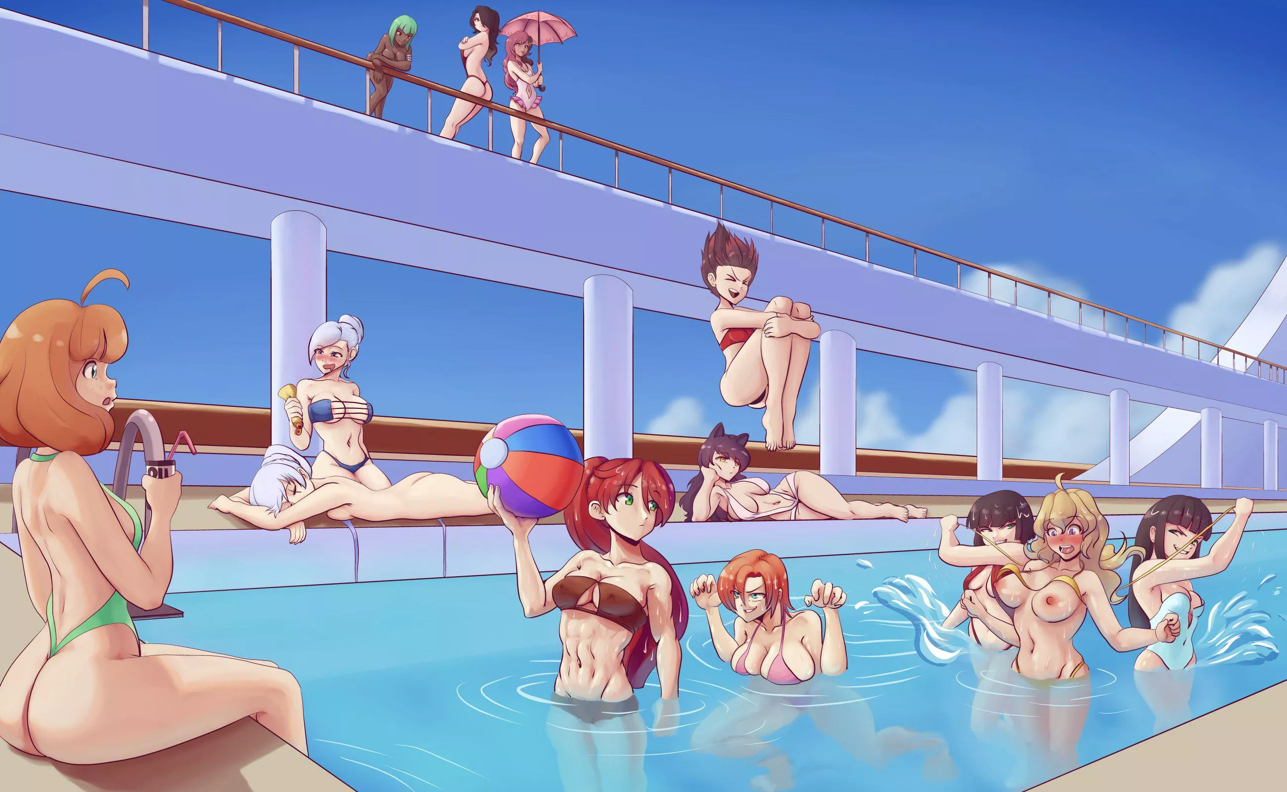 A day at the pool [Reqqles] posted by PunishedWizzrobe