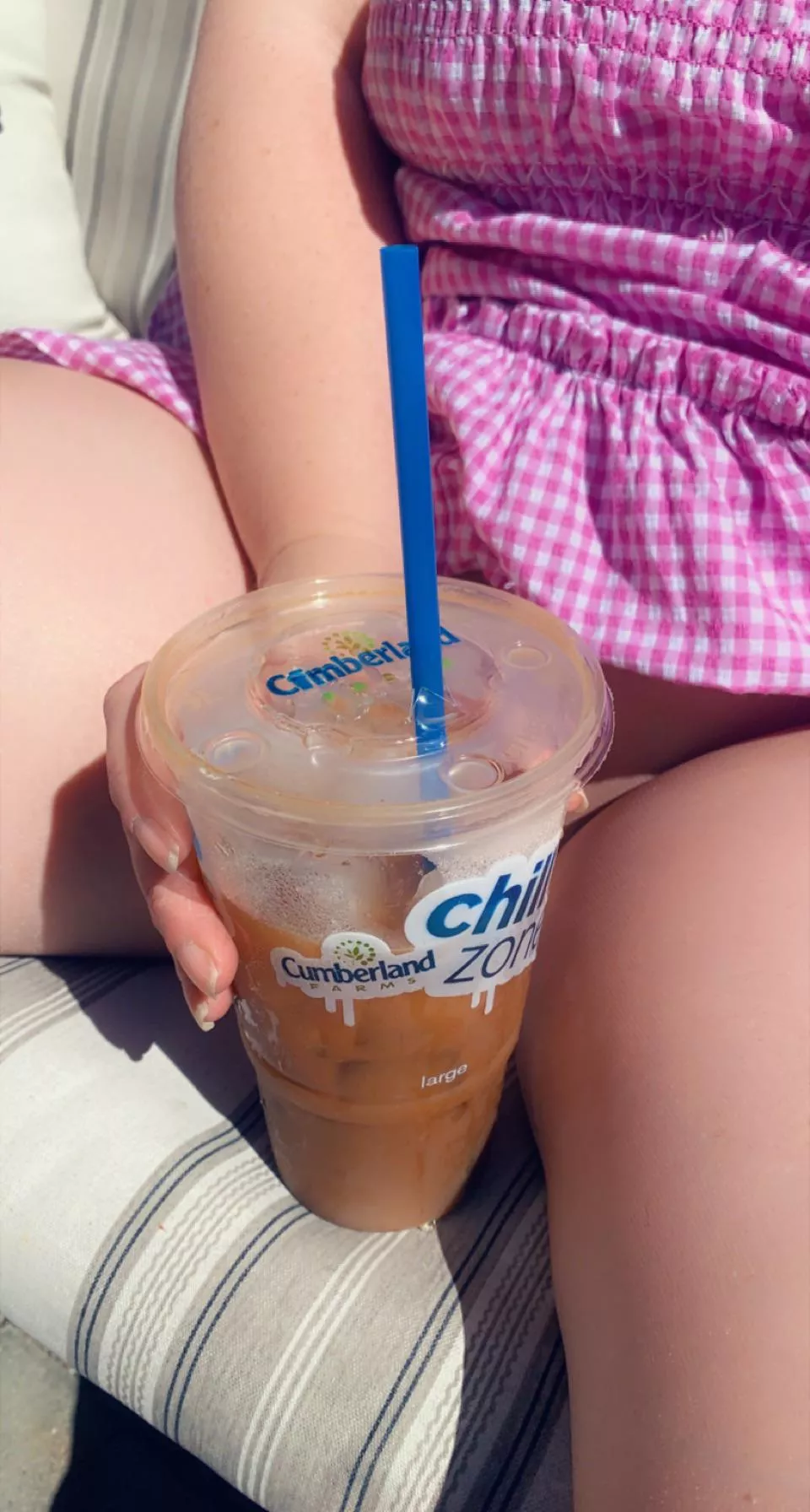 A day off and I’m sipping some iced coffee on a beautiful warm day waiting to be picked up for lunch. posted by Granitestaterxxx
