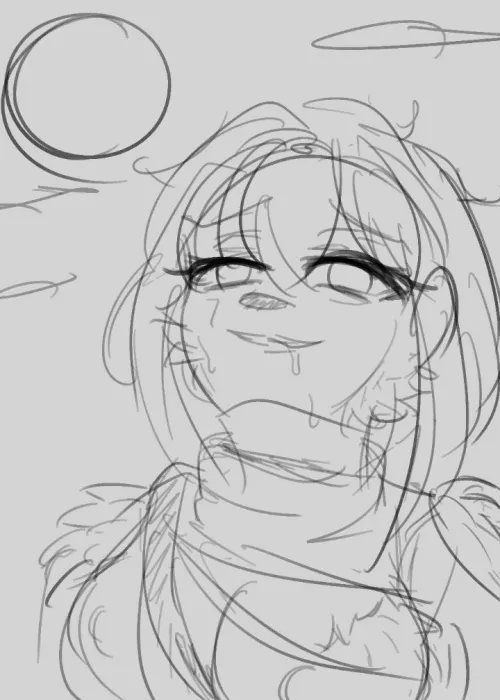 A female werewolf tf I doodled, inspired from c_san__ works by MiaHyun