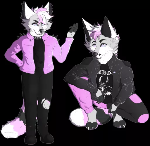 a few drawings of my fursona's outfits, by me! (OC) by jacobart