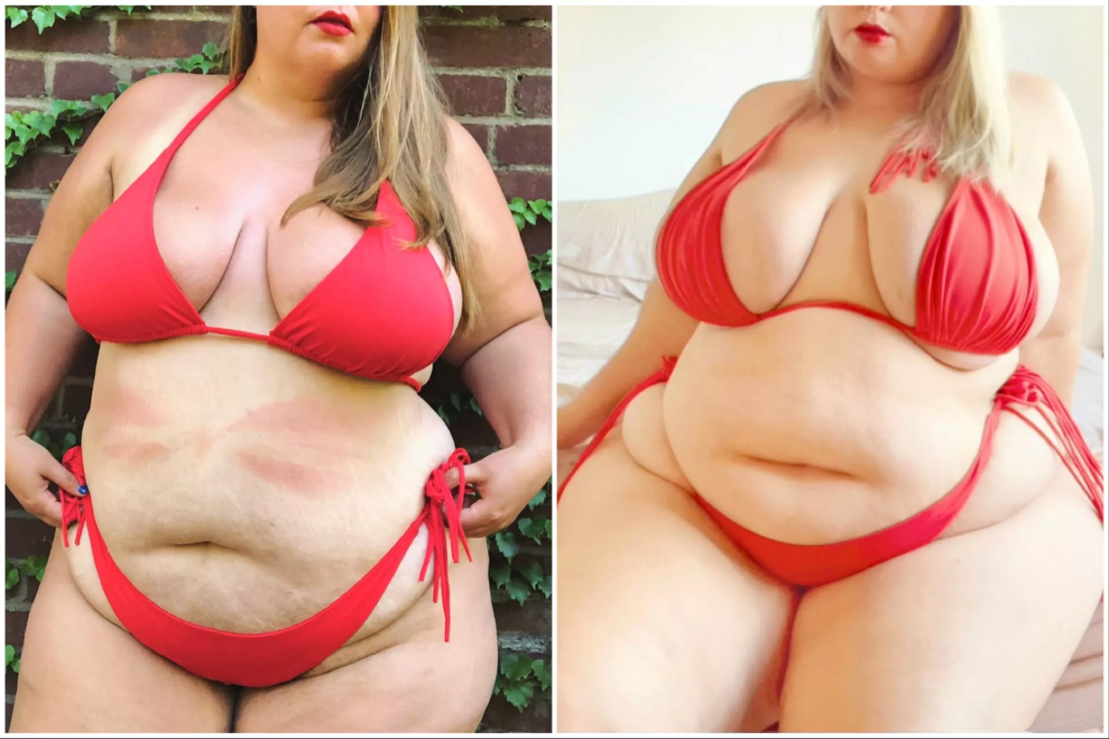 A few years and a few pounds, same swimsuit posted by misshoneypottsOF