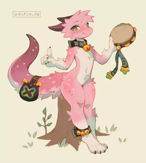 A fluffy & lucky kobold bard! by waspsalad