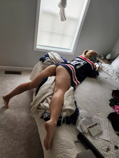 A little relaxing in my favorite jersey by CeeJay9xx