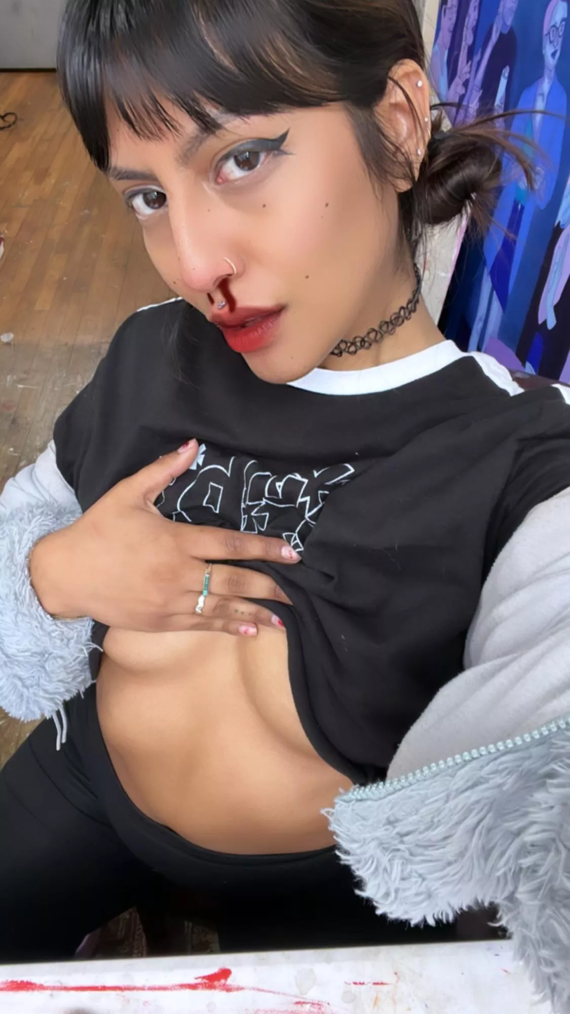 A little too obsessed with this 🩸 nose filter 😈 posted by heaven21bb