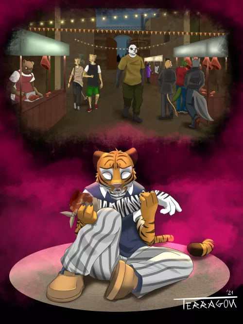 A more recent picture. I did this for a Beastars contest (that I win). The theme was “The Black Market” (Art by me) by Terragon_Arts