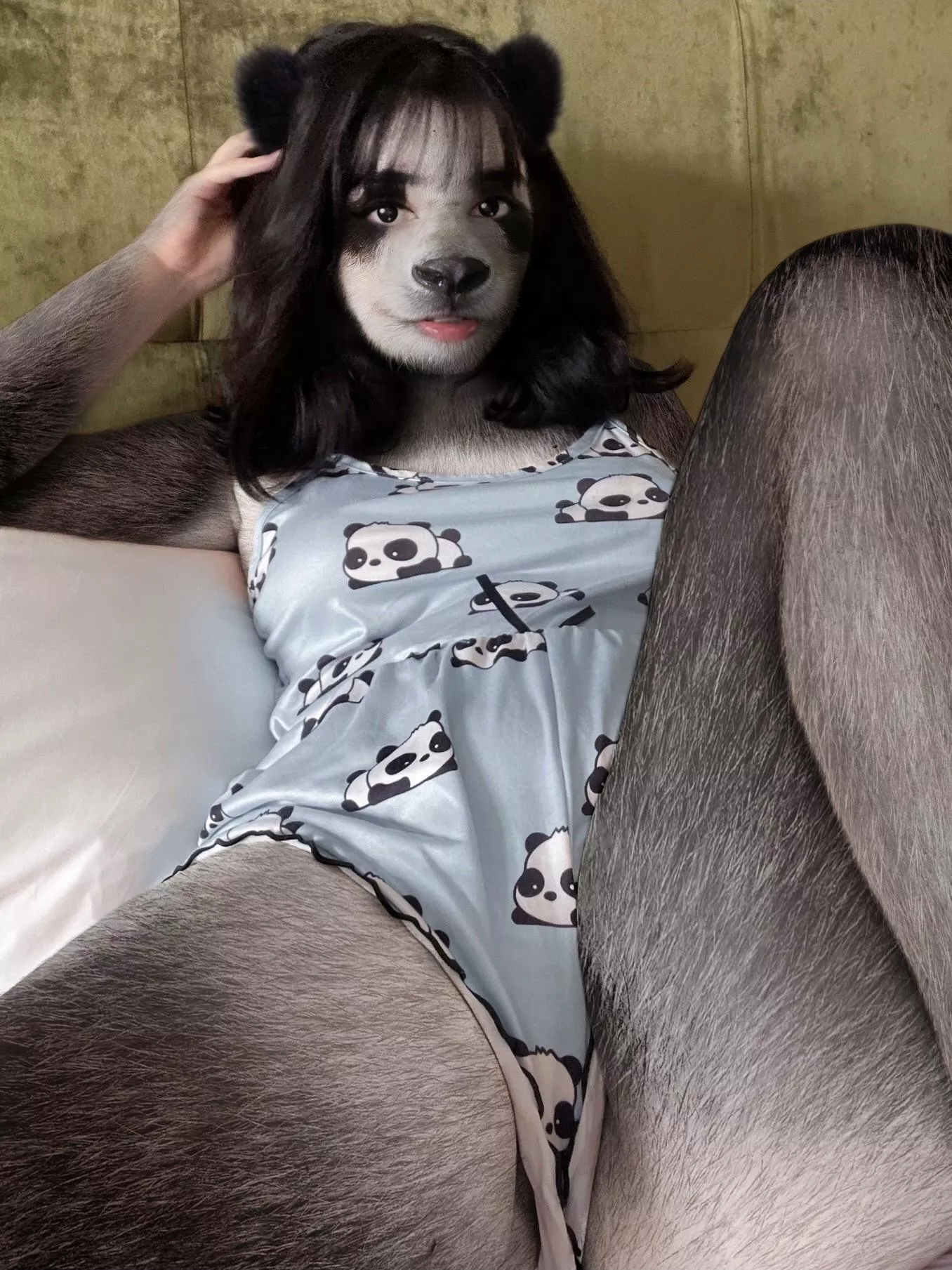 A panda and her pajamas posted by ActuallyThatDude