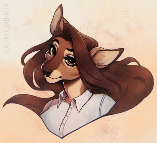 A pretty doe! ArtTrade for a friend (Art by me - @saphgriffin on Twitter) by SaphGriffin