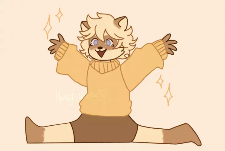 a silly doodle of my sona! :D by honeyscribbz