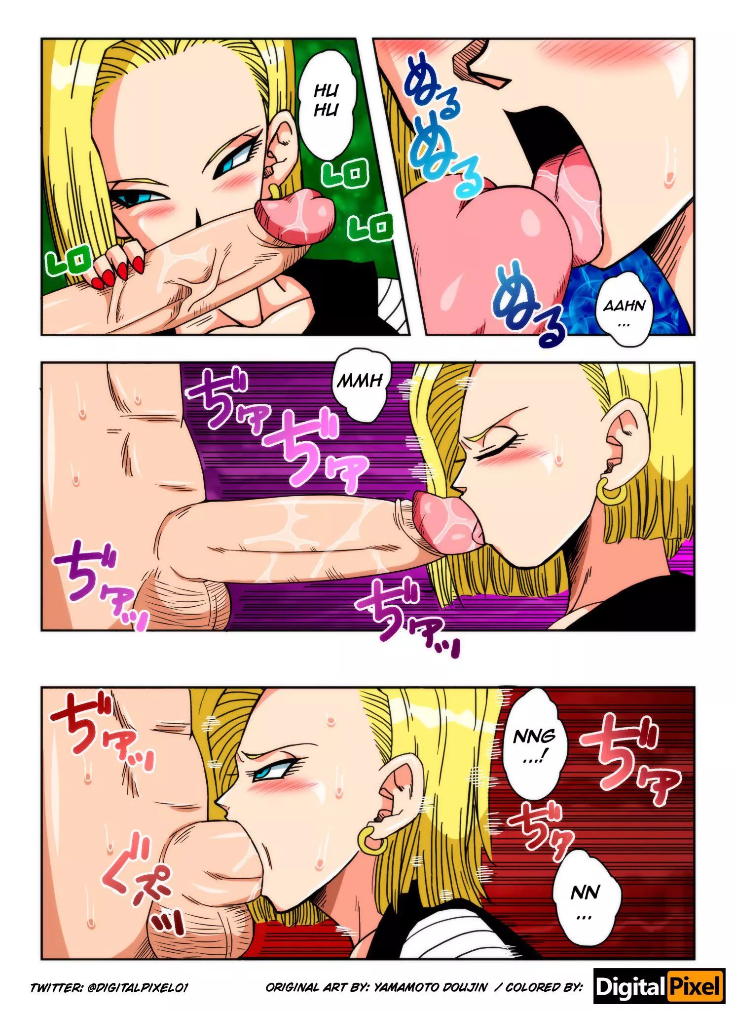 A18’s testing her limits! (Original art by: Yamamoto)-(Colored by me) posted by DigitalPixel01