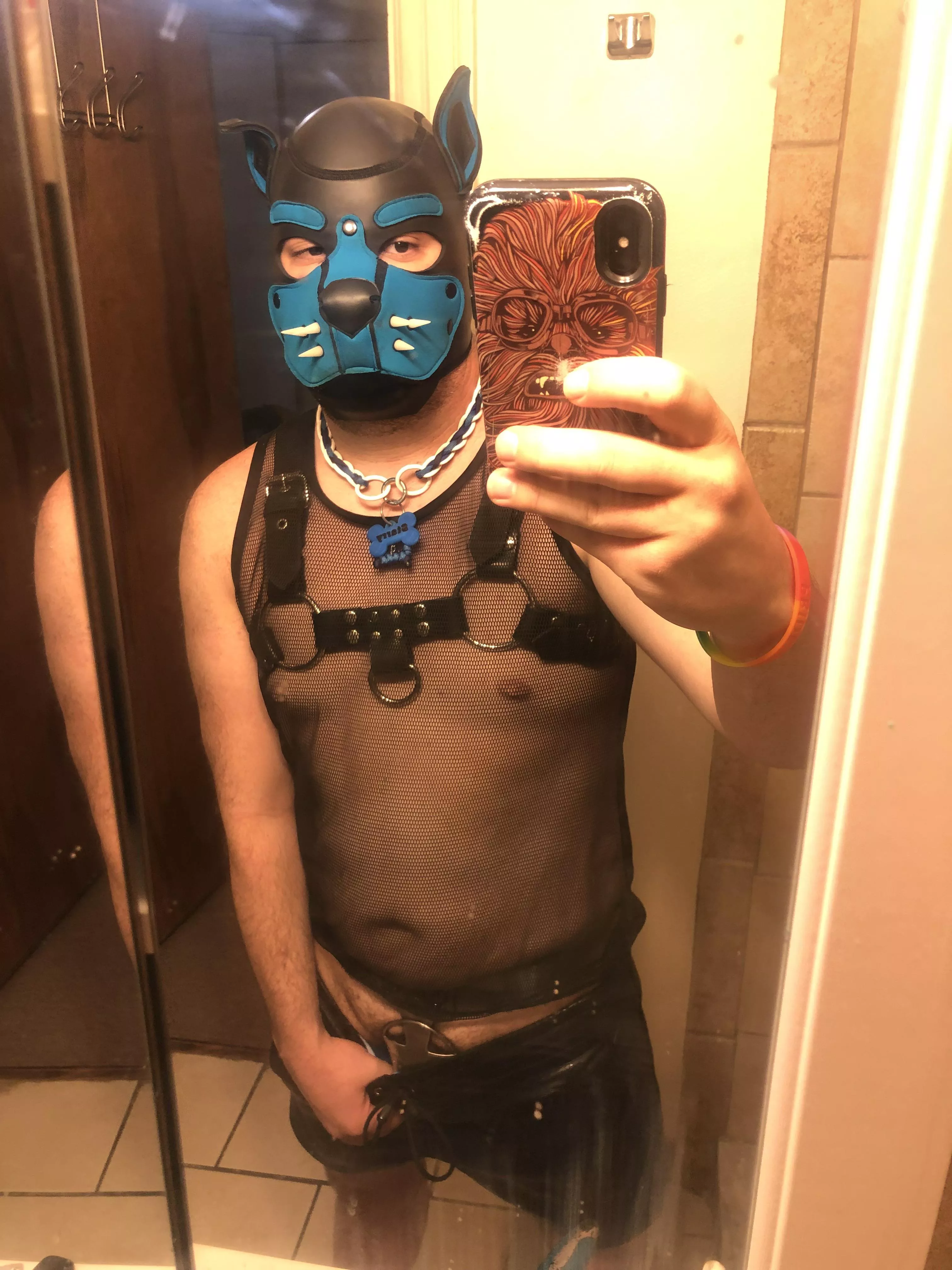 About to show off my chastity belt to a bar full of pups at a mosh! posted by Pup-Starry