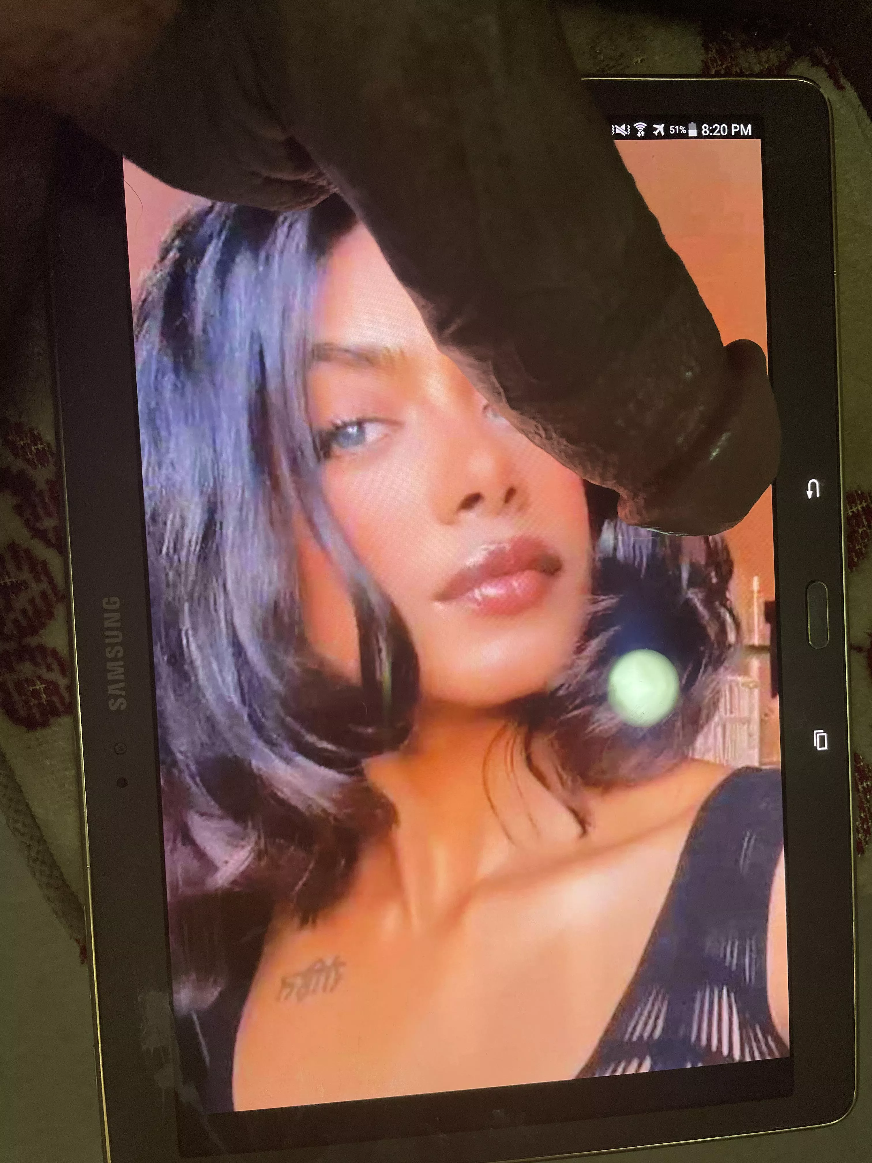 Across her face. Kik posted by DiskItchy99