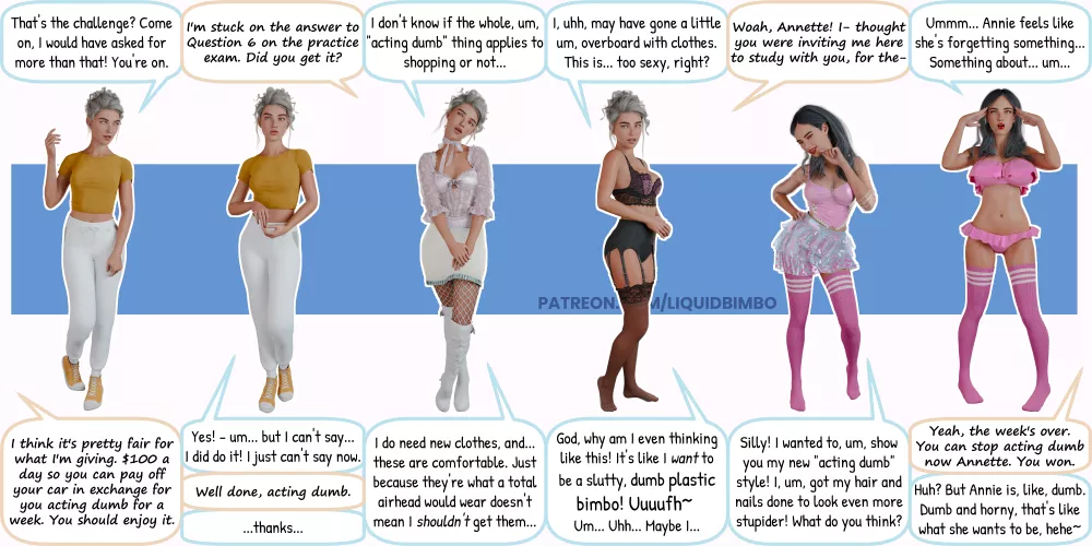 Act Dumb [OC] [Breast Expansion] [Butt Expansion] [Mental Changes] by liquidbimbo