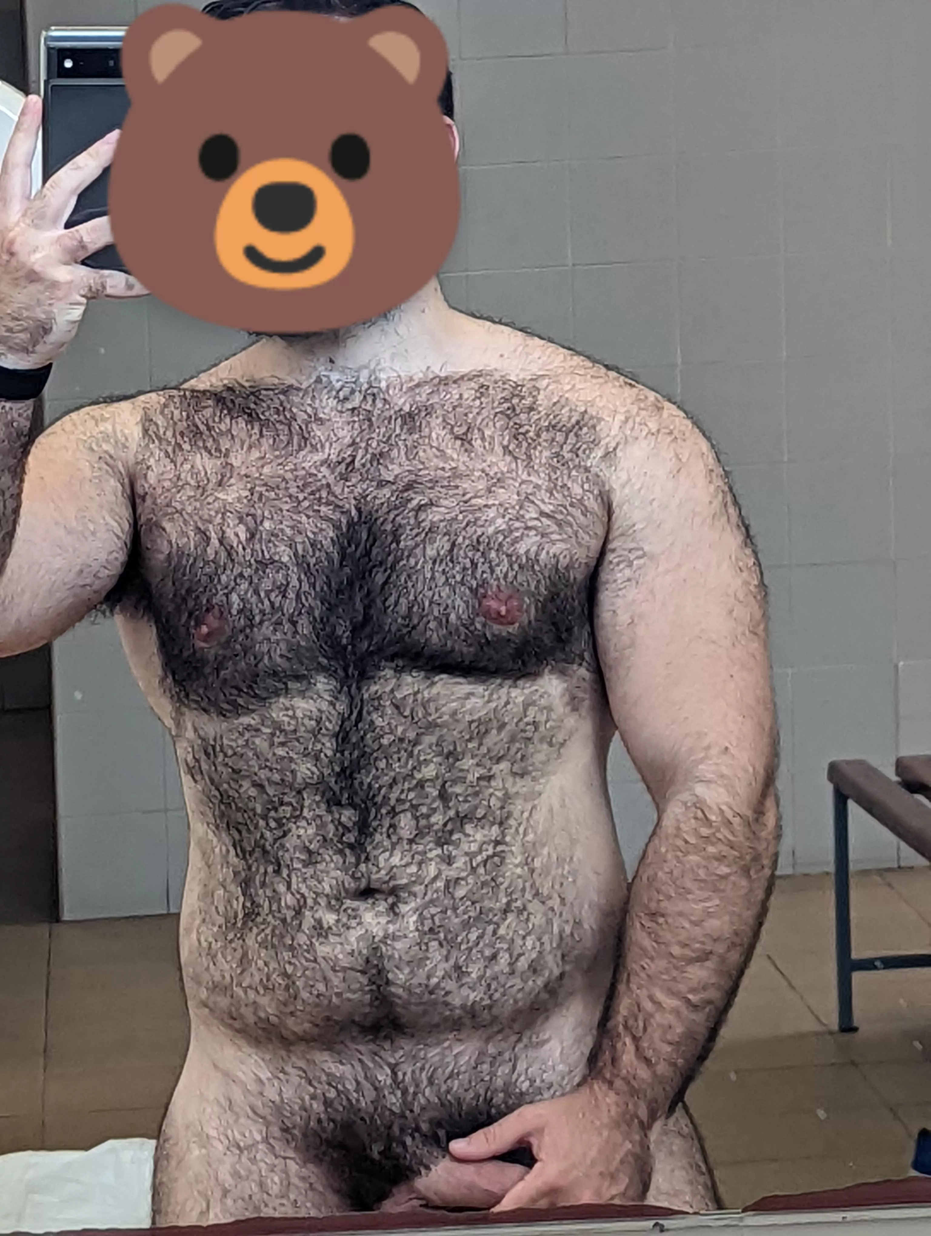 After chest day in the locker room. Am I a bear yet? or still a cub? posted by trbpkmn
