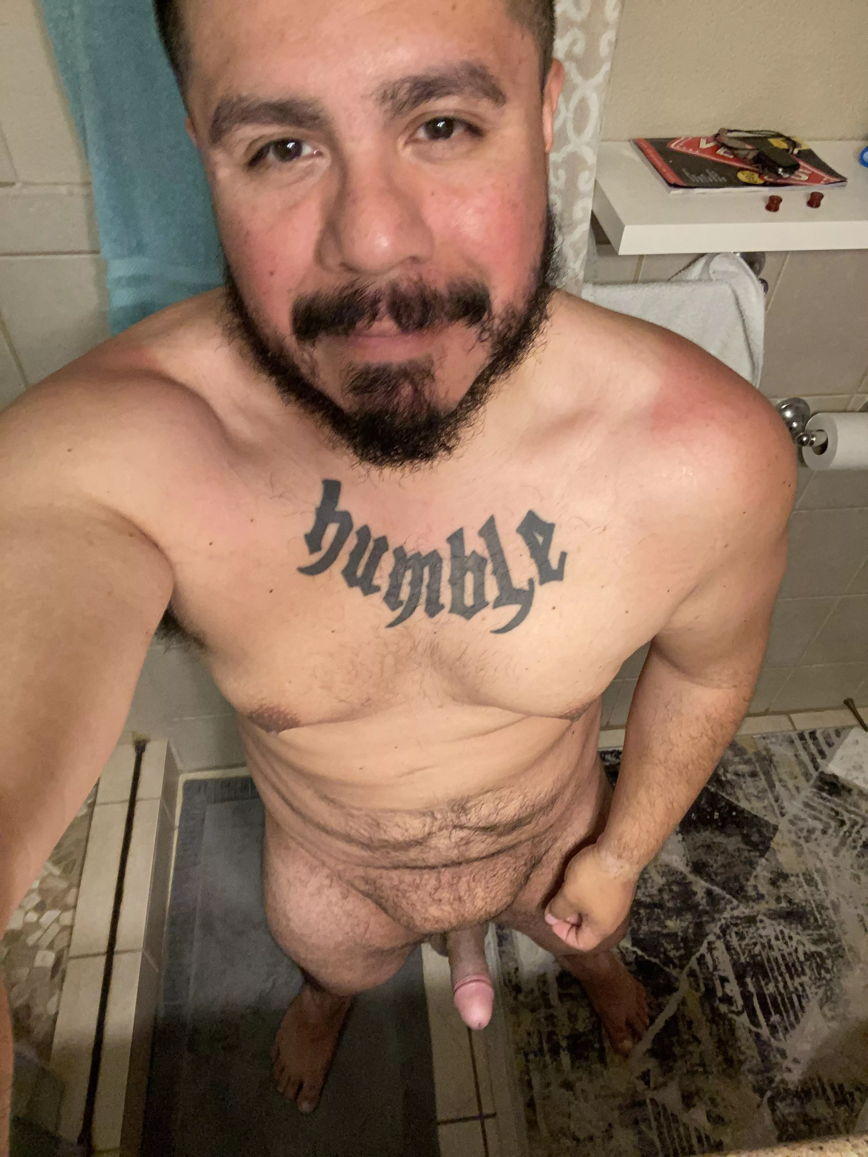 After shower boner. posted by slidesguy01