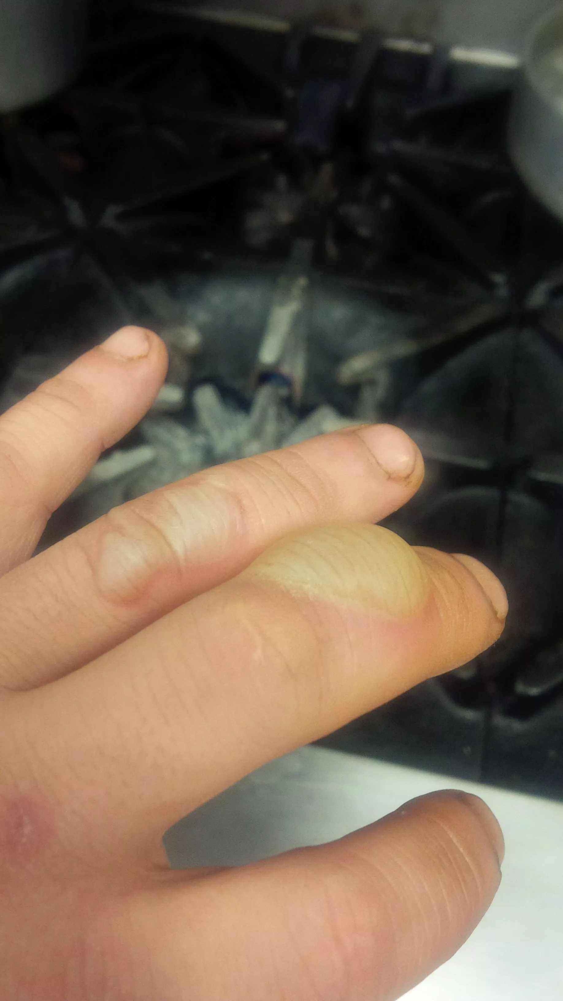 Aftermath from a flare up on a cast iron pan. posted by JstTrstMe