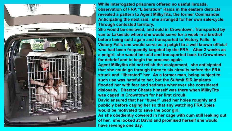 Agent MilkyTitis sets out on her mission to infiltrate the FRA. Step one: Be the bait. posted by LordOseleon