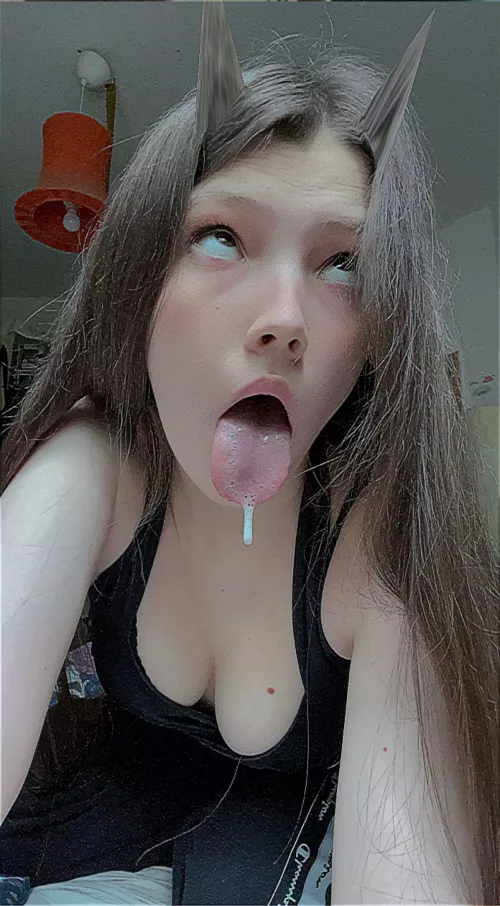 Ahegao with a little bit spit ♡ by MarieOwO