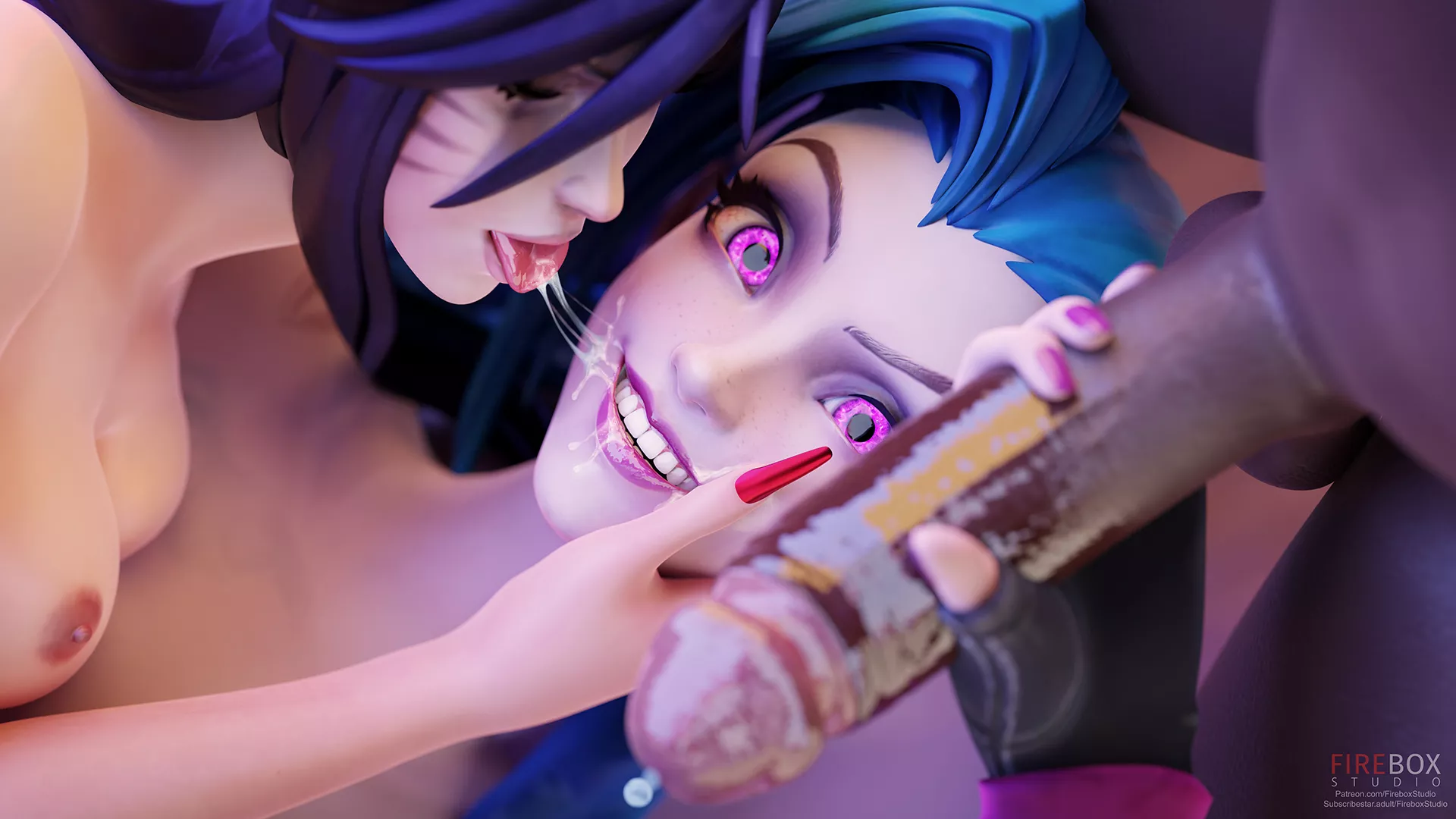 Ahri & Jinx - Sharing is Caring (Firebox Studio) posted by Kuro-Oji