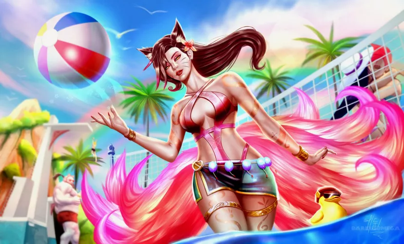 Ahri Tropical Pool Party (darkusomega) by darkusomegaa