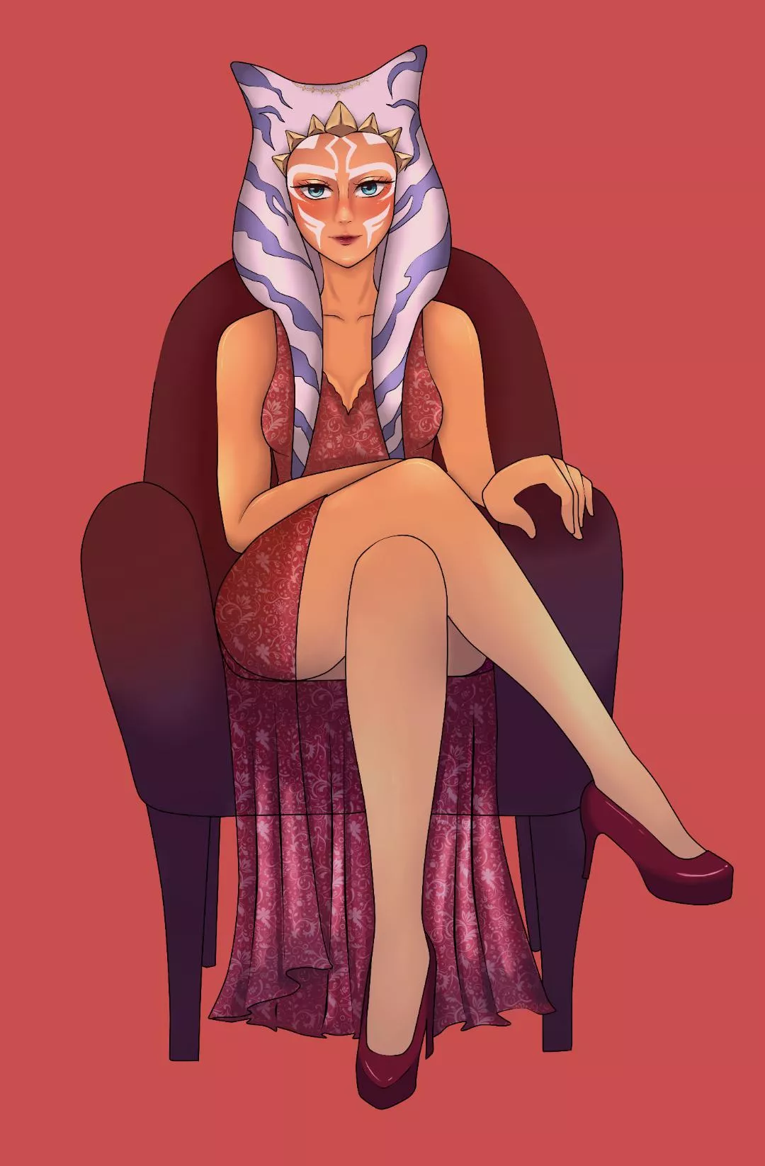 Ahsoka looking sexy in that dress (dwifebrianti) [star wars] commissioned by me posted by darkrobbe1