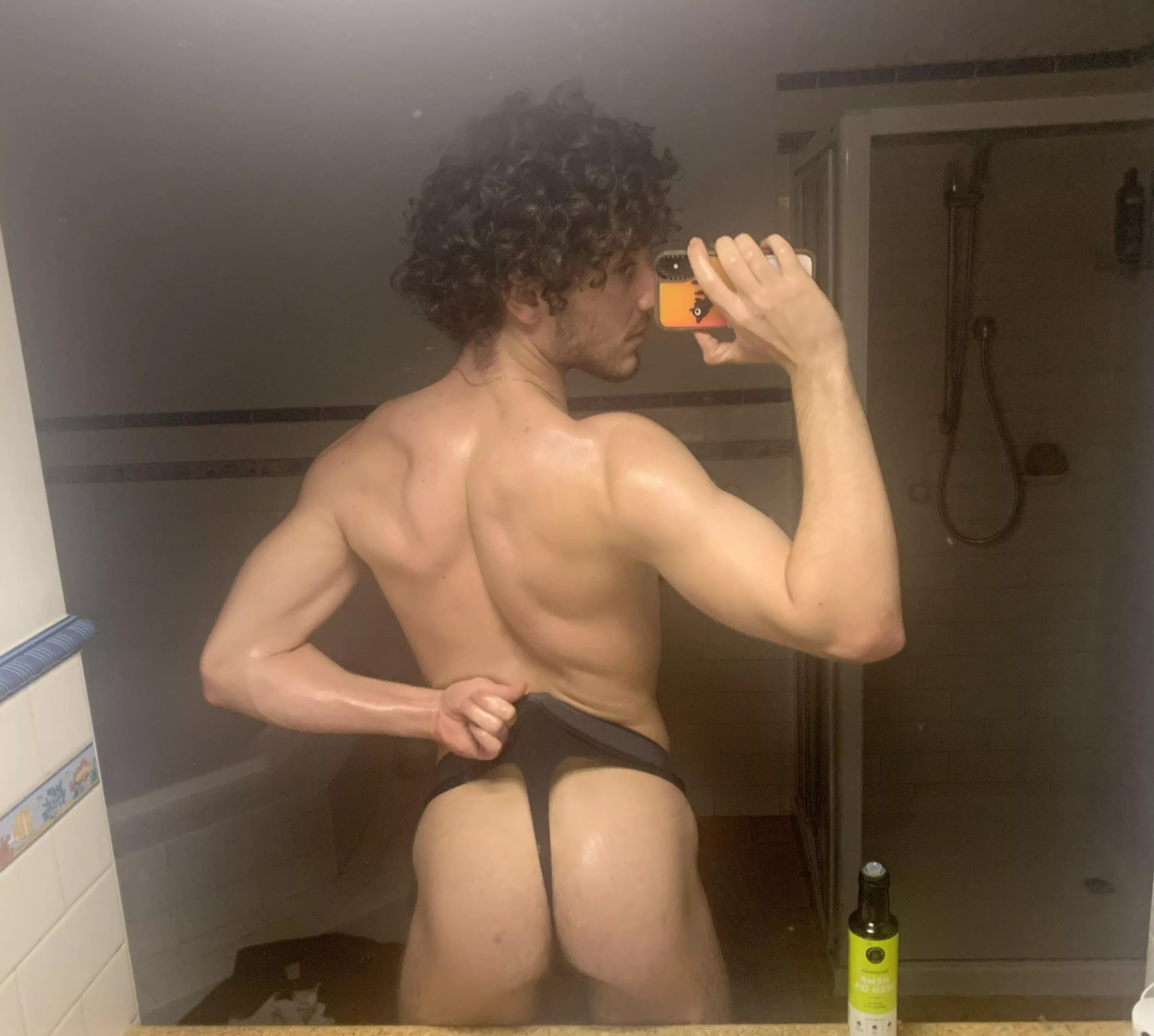 All oiled up, who wants to wrestle? 🤼‍♂️ posted by Traditional-Ad2386