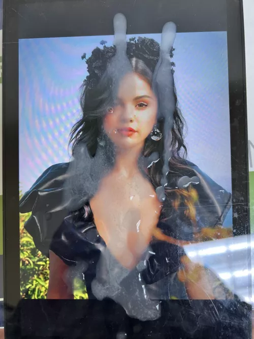 All over Selena Gomez's chest! by merbs88