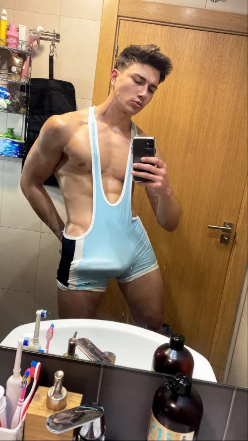 Always end up hard in my singlet by Goldengeorgiii