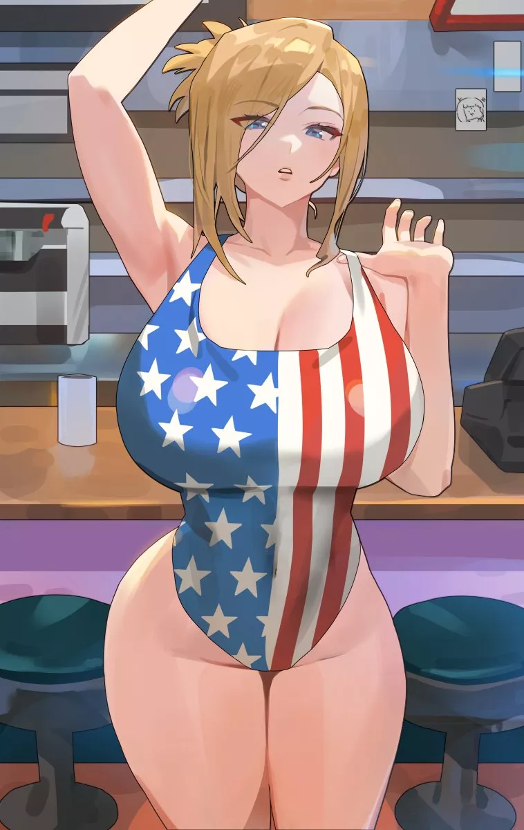 American Flag Swimsuit (Hood) [Original] posted by llamanatee