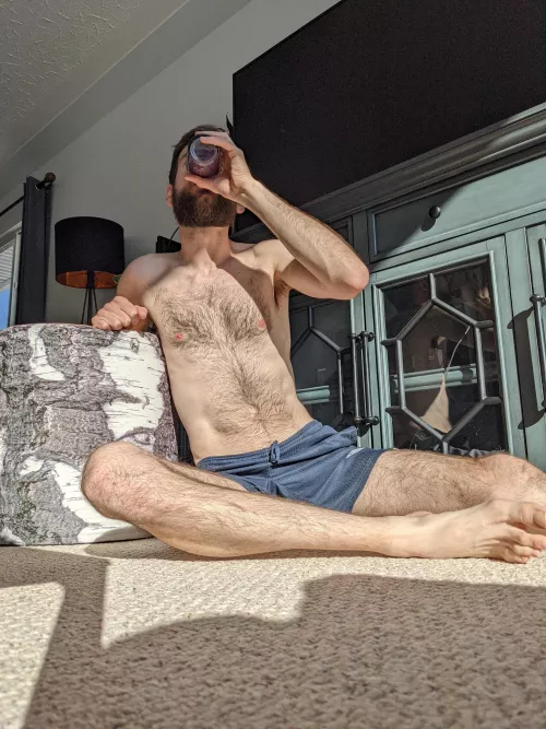 An otter basking by his stump by lad4d