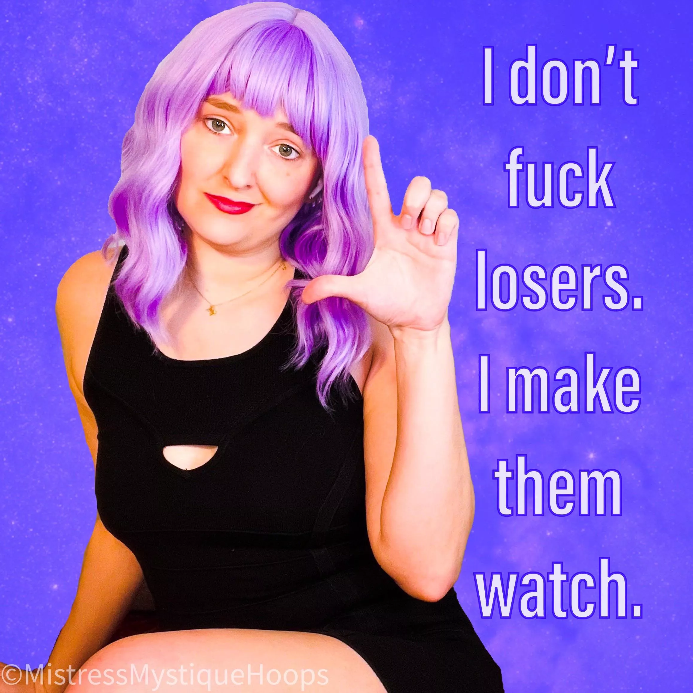 And I'll even let you have a front row seat, but you'll never be in the show [oc] 💜😈💜 posted by MistressMystiqueHoop