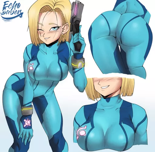 Android 18 as Zero Suit Samus (Echo Saber) [Dragon Ball] by ImTriggled