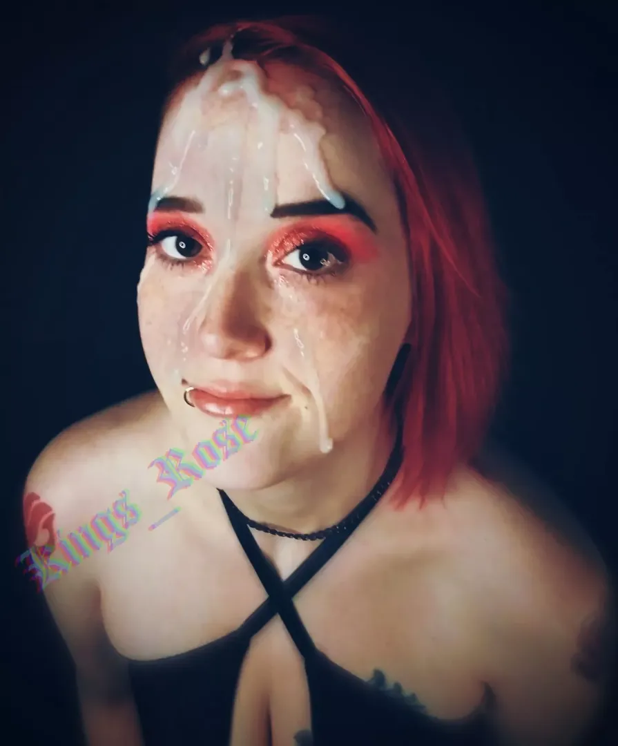 Another creamy load emptied onto my slutty face... Give me more! posted by Kings_Rose