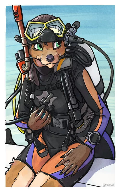 Another Darbaras piece for you. This time of an otter who can dive. (Otters need air remember) by ReddColoV1