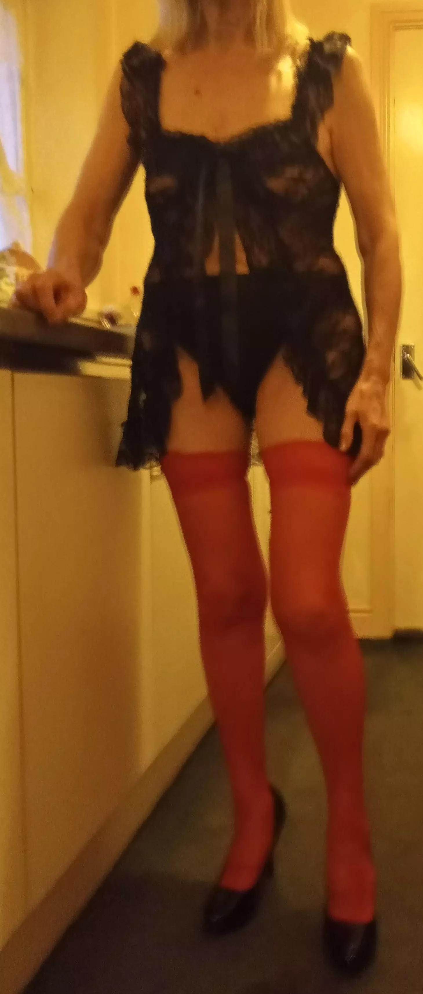 Another one of my 70 year old wife not sure about the red stockings though posted by GrouchyBrilliant9513