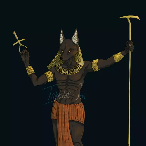 Anubis, the OG furry? (art by me Inkblot_sun) by Inkblot_sun