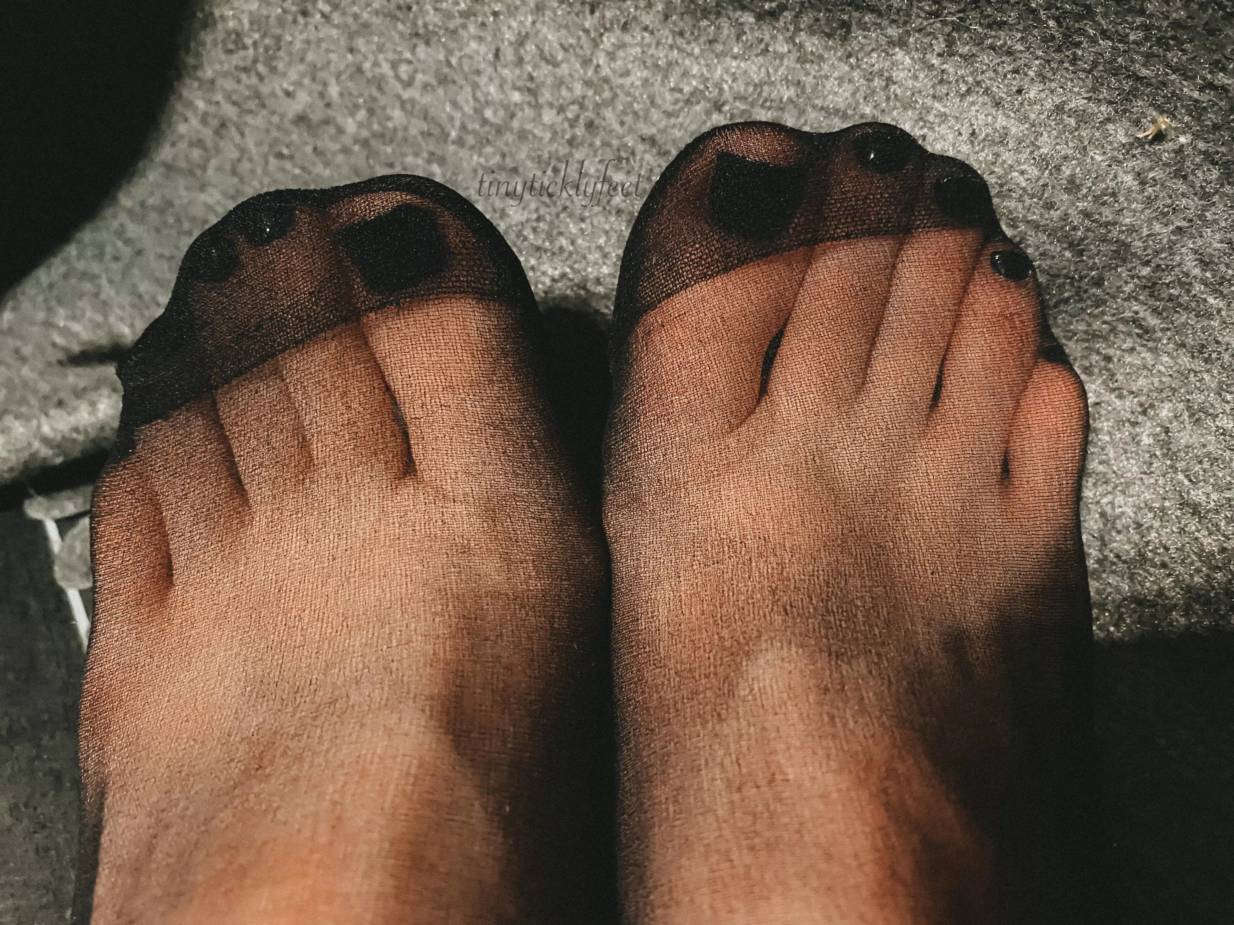 Any nylon fans over here? 🖤 posted by tinyticklyfeet