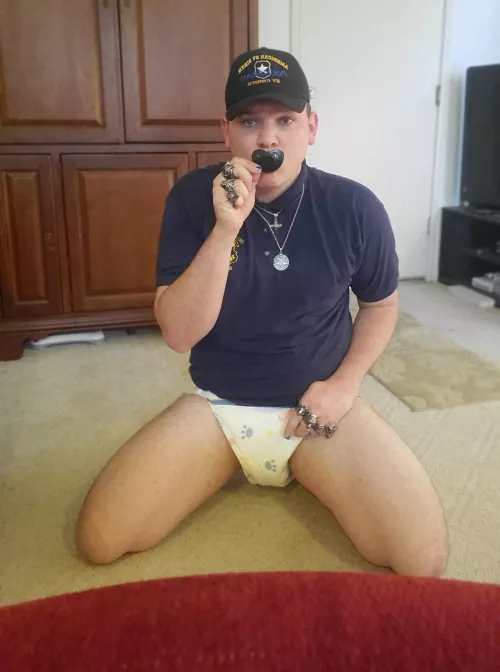 anybody else love to dress up while diapered? Here's my recent outfit, a baby cop 😚 by TheNewKiller69