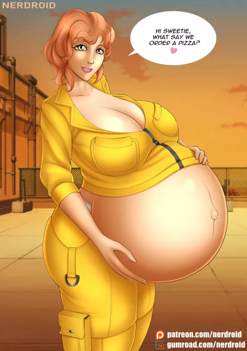 April O'Neil pregnant - TMNT - Art by me(NerDroid) by Ner-Droid