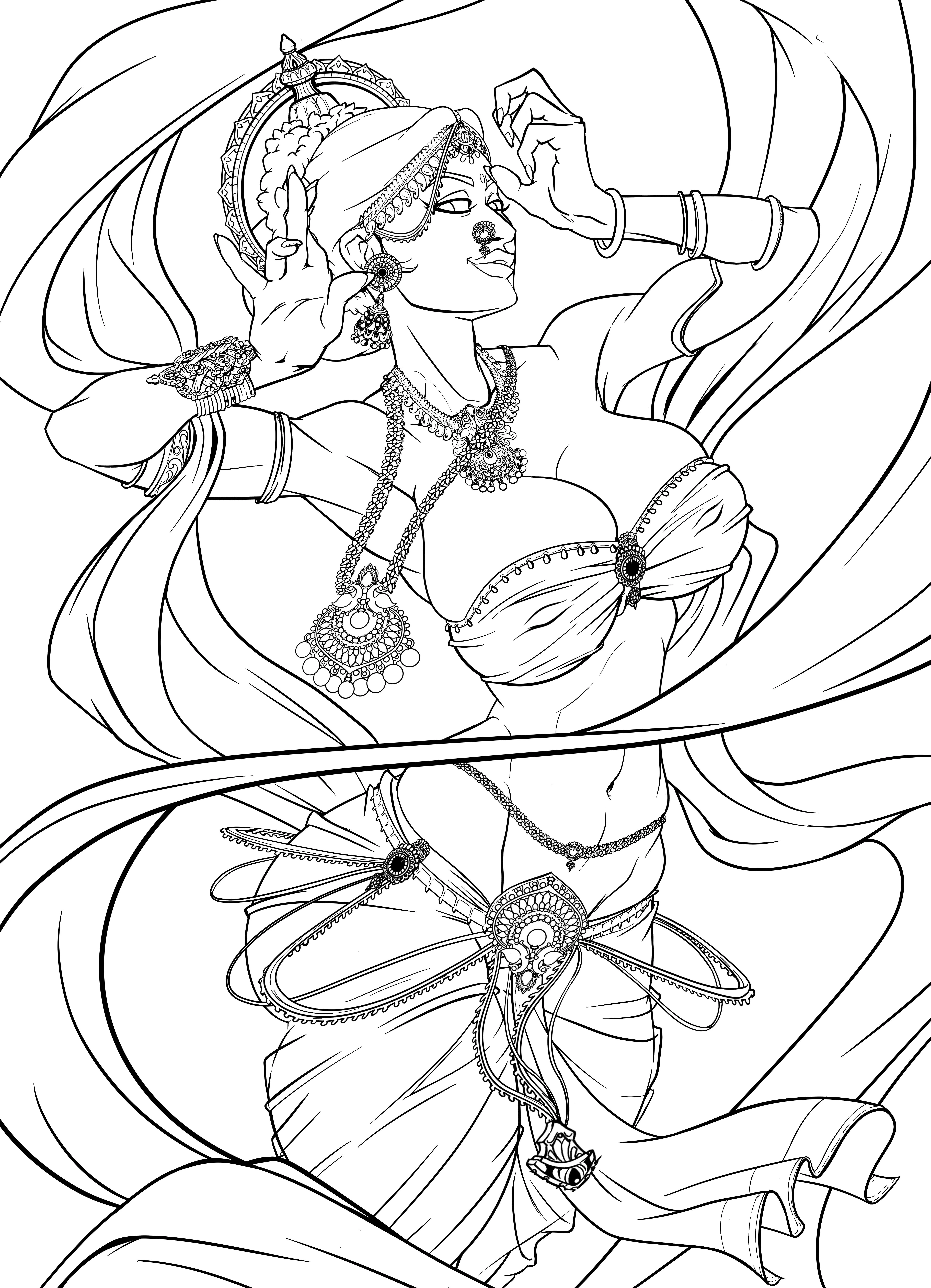 Apsara Lineart I made (wip) posted by Suspicious_Roof9070